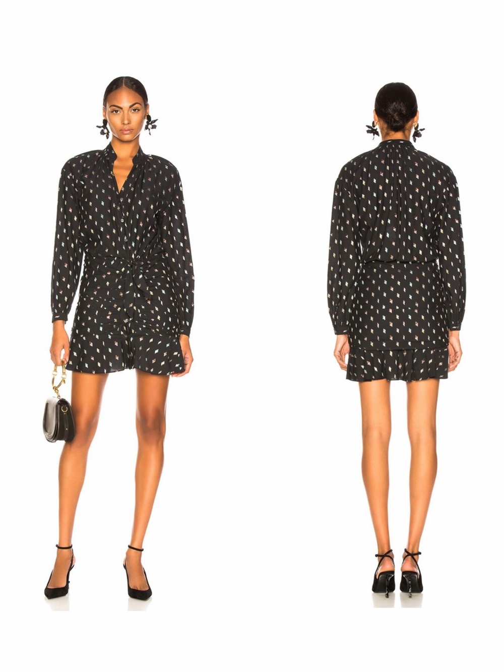 Veronica Beard Black Mini Dress Metallic Fil Coupe Ruched 0 Cocktail EUC 🟡